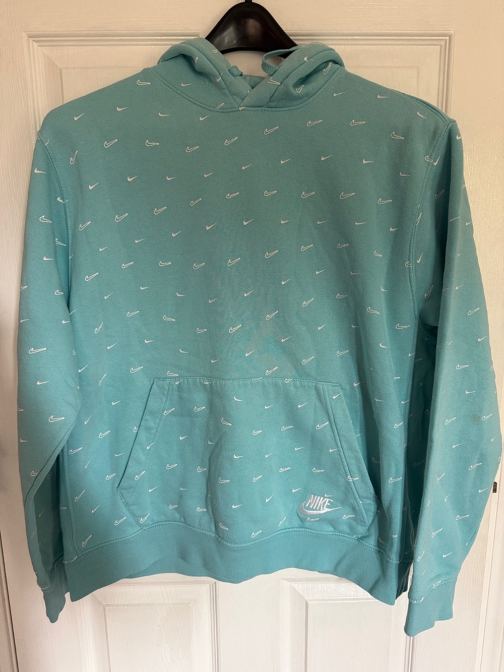 Nike Teal Allover Mini Swoosh Pullover Hoodie